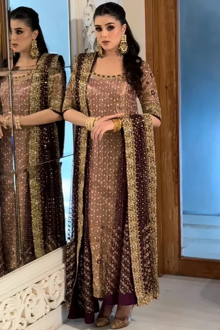Haris Shakeel Pink Bridal Collection Maysori Replica