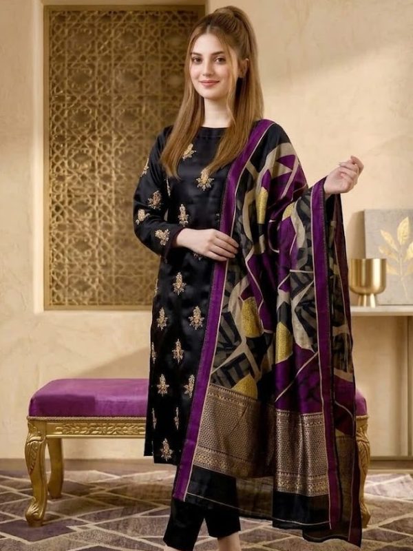 Shrenz Black Silk Formal Collection Replica
