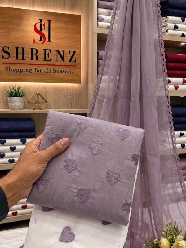 Shrenz Purple Luxury Lawn Collection Replica