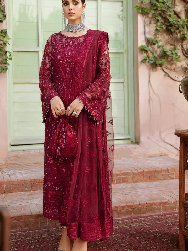 Kanwal Malik Red Net Bridal Collection Replica