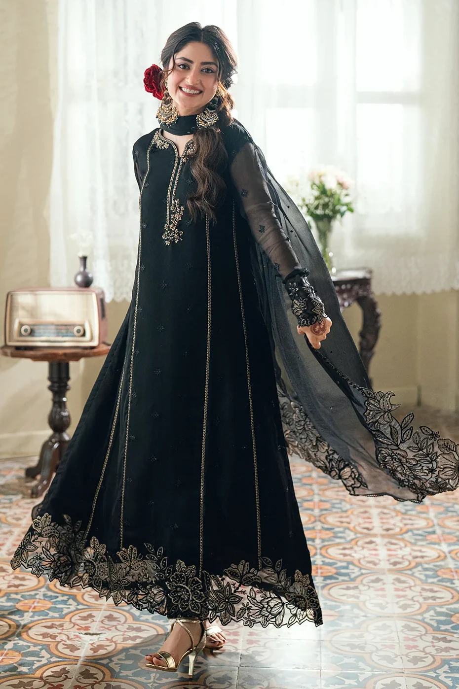 Azure Black Chiffon Formal Collection Replica