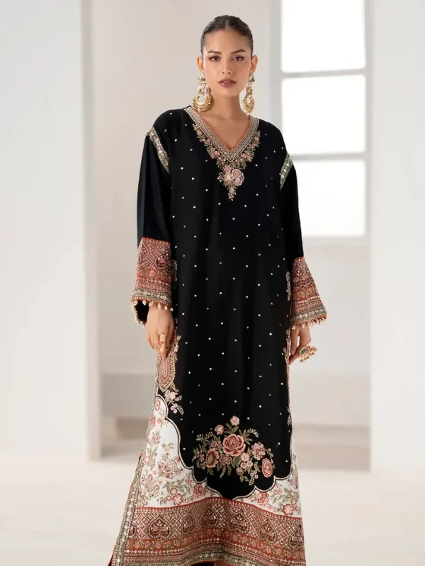 Ethnic Black Silk Formal Collection Replica