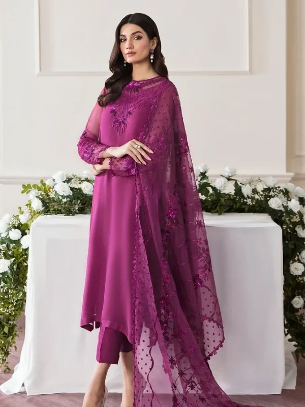 Baroque Purple Chiffon Formal Collection Replica
