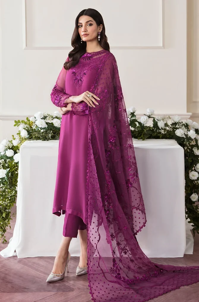 Baroque Purple Chiffon Formal Collection Replica