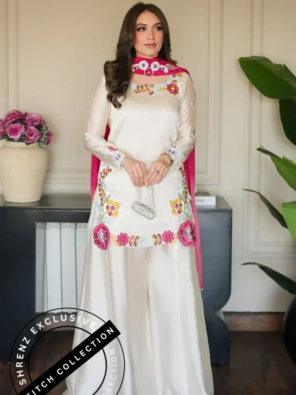 Shrenz 3 Piece Stitched Silk Pret Collection
