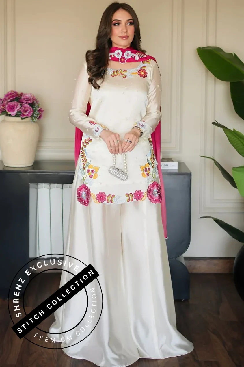 Shrenz 3 Piece Stitched Silk Pret Collection