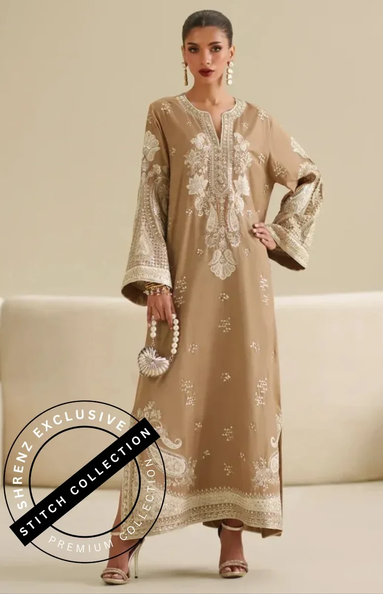 Shrenz 3 Piece Stitched Silk Pret Collection