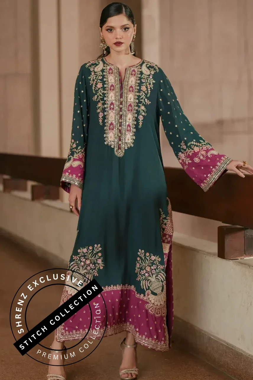 Shrenz 3 Piece Stitched Silk Pret Collection