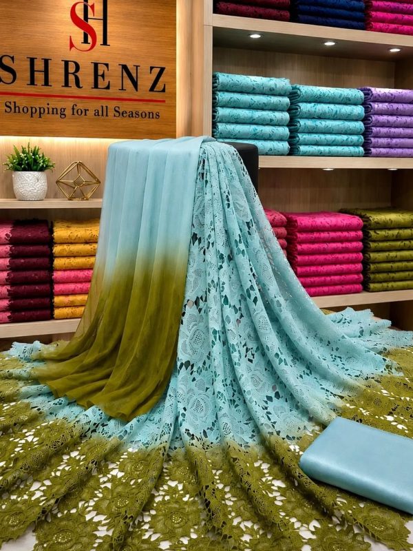 Shrenz Seagreen Tie-N-Die Croche Formal Collection Replica