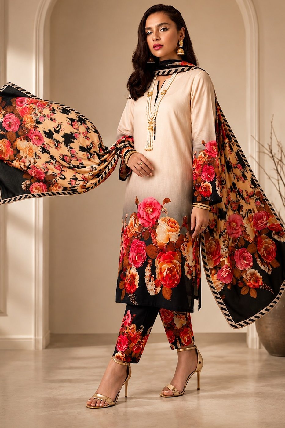 Shrenz Black Silk 3 Piece Collection Replica