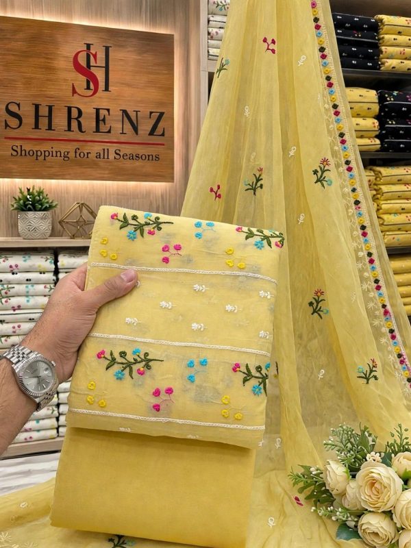 Shrenz Yellow Luxury Lawn Collection Replica