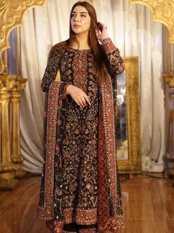 Shrenz Black Organza Formal Collection Replica