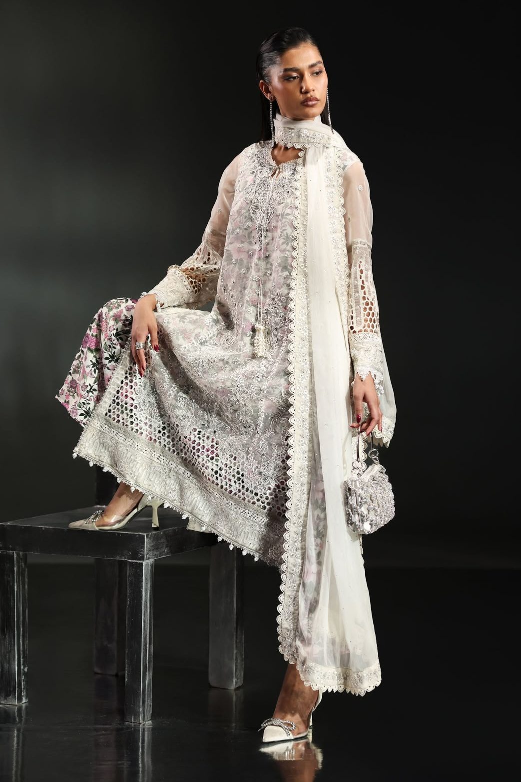Maria B White Organza Formal collection Replica