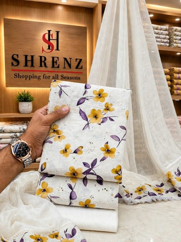 Shrenz Purple Luxury Lawn Collection Replica