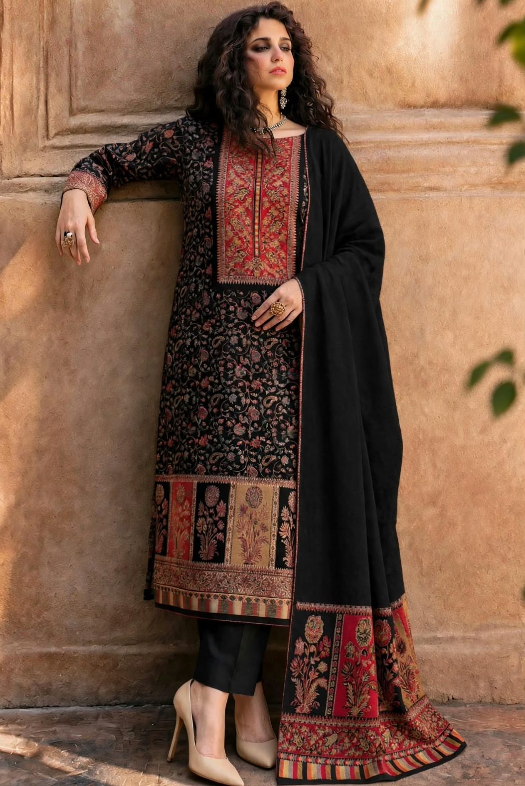 Pashmina kani Black Collection By Shrenz