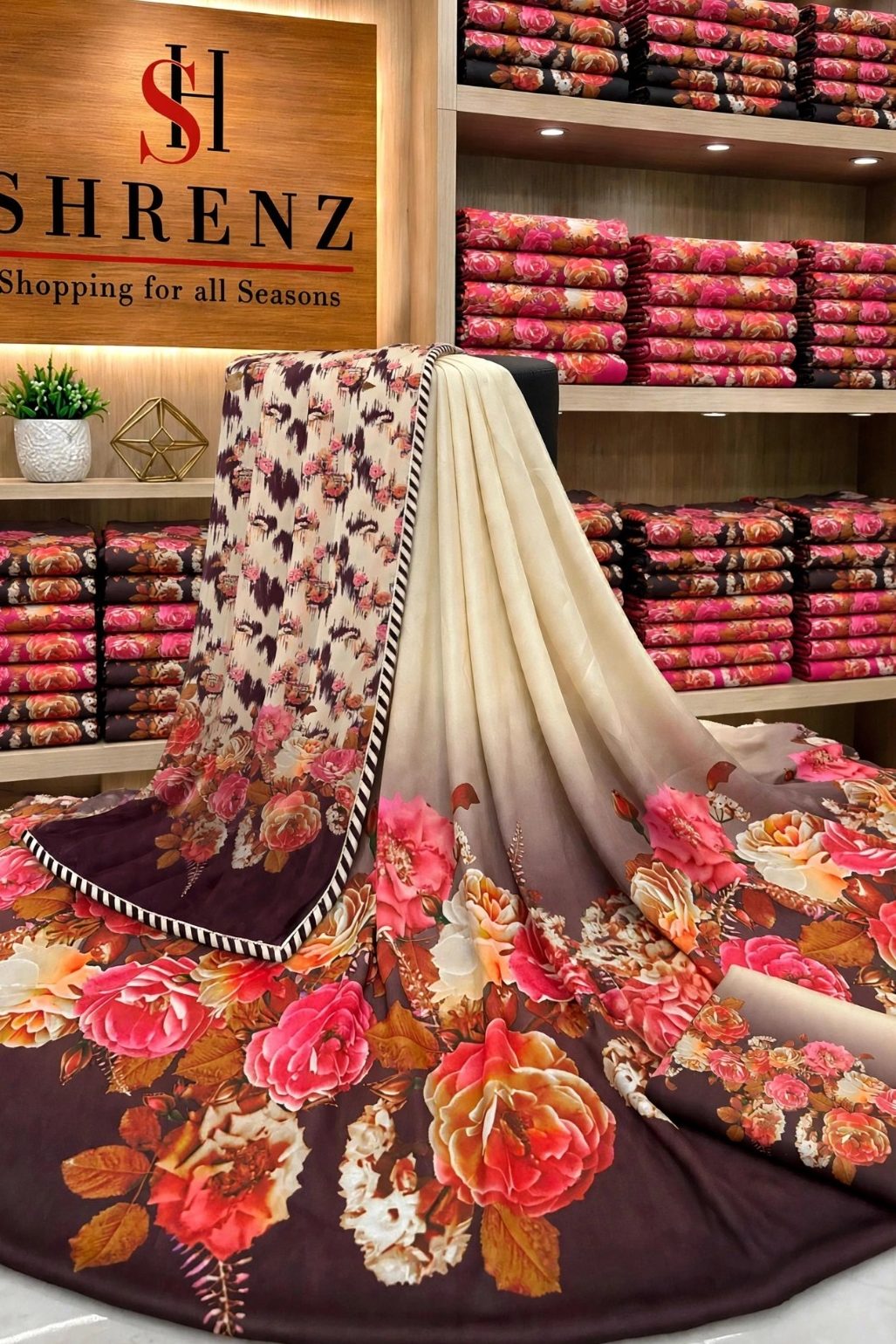 Shrenz Purple Silk Formal Collection Replica