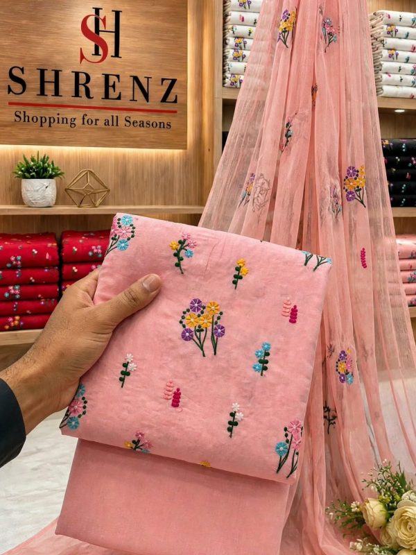 Shrenz Pink Luxury Lawn Collection Replica