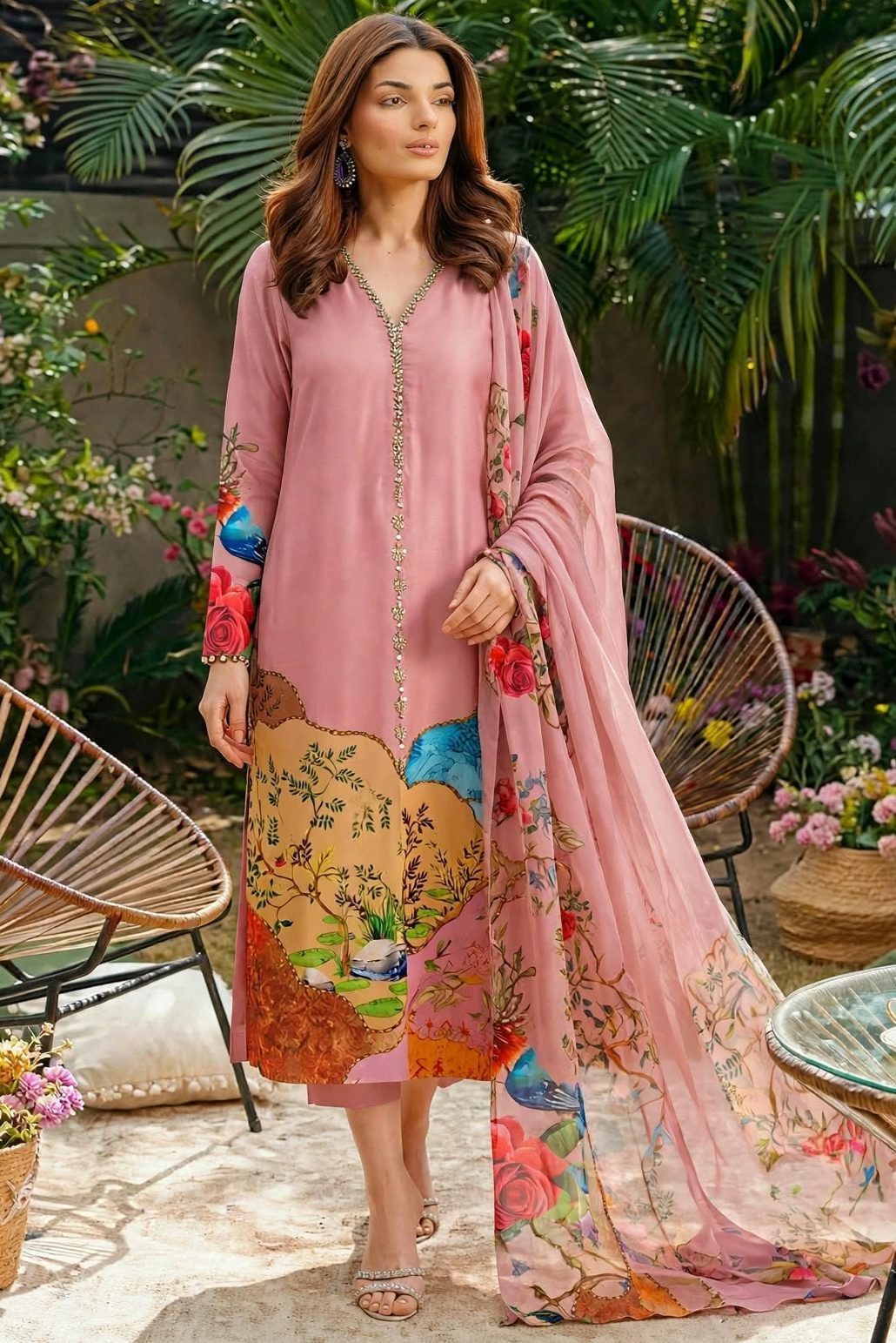 Lulusar Pink Silk Formal Collection Replica