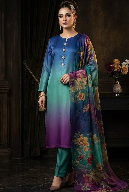 Shrenz Tie-N-Die Printed Silk Adda Collection Replica