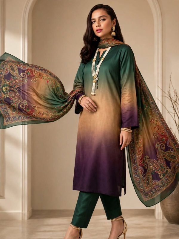 Shrenz Tie N Dye Printed Silk Collection Replica