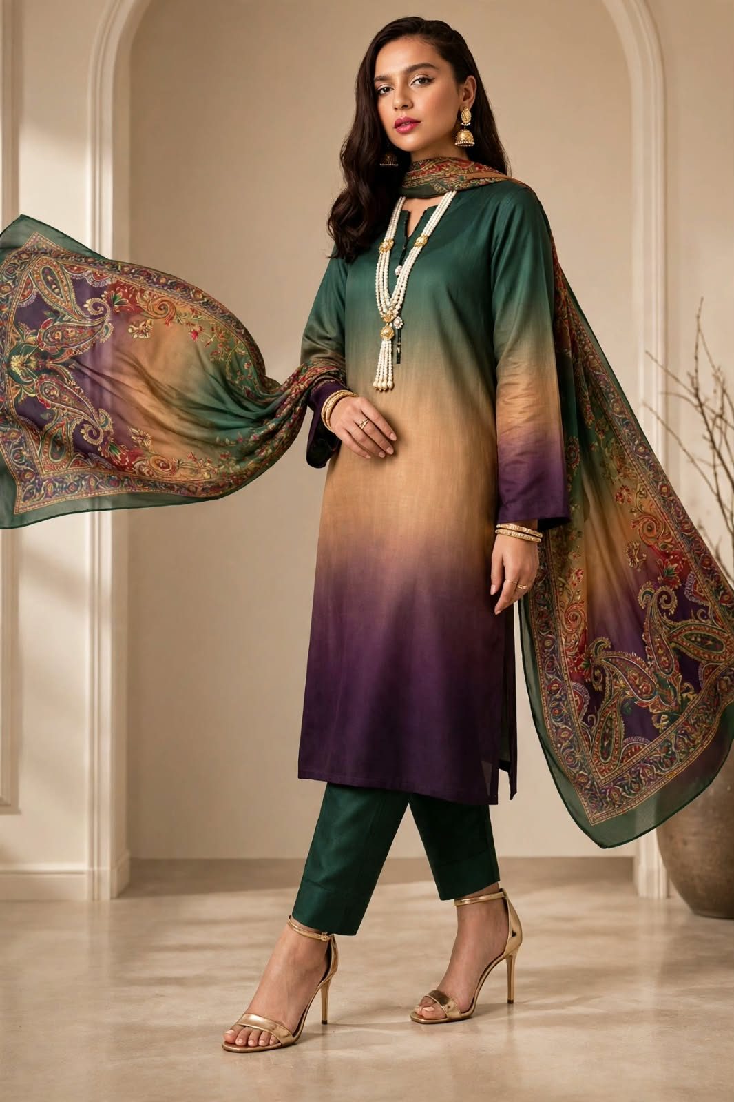 Shrenz Tie N Dye Silk Collection Replica