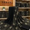 Shrenz Shocking Black Chiffon Formal Collection Replica