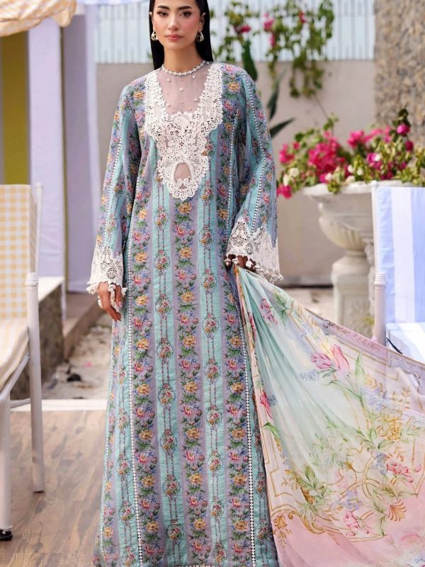 Maria B Sky Blue Printed Lawn Collection Replica