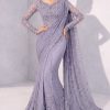 Maria B Purple Net Saree Collection Replica