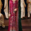 Nureh Maroon Organza Formal Collection Replica