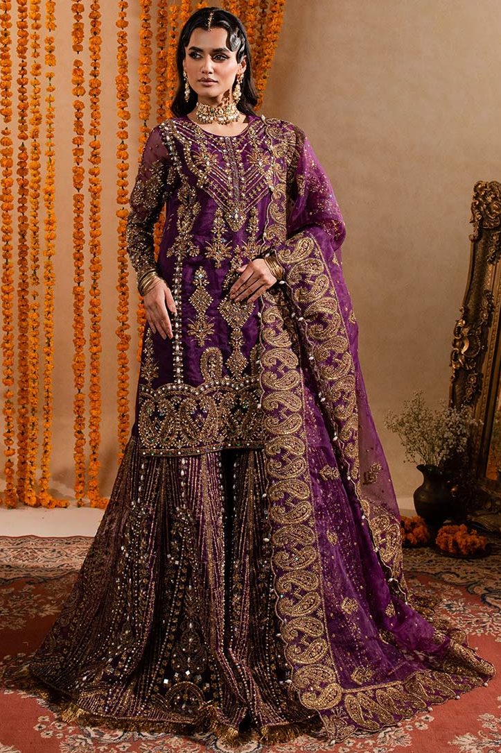 Shrenz Purple Net Bridal Collection Replica