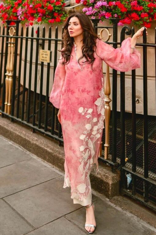 Shrenz Pink Organza Formal Collection Replica