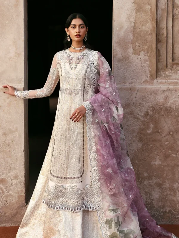 Ayzel White Organza Formal Collection Replica
