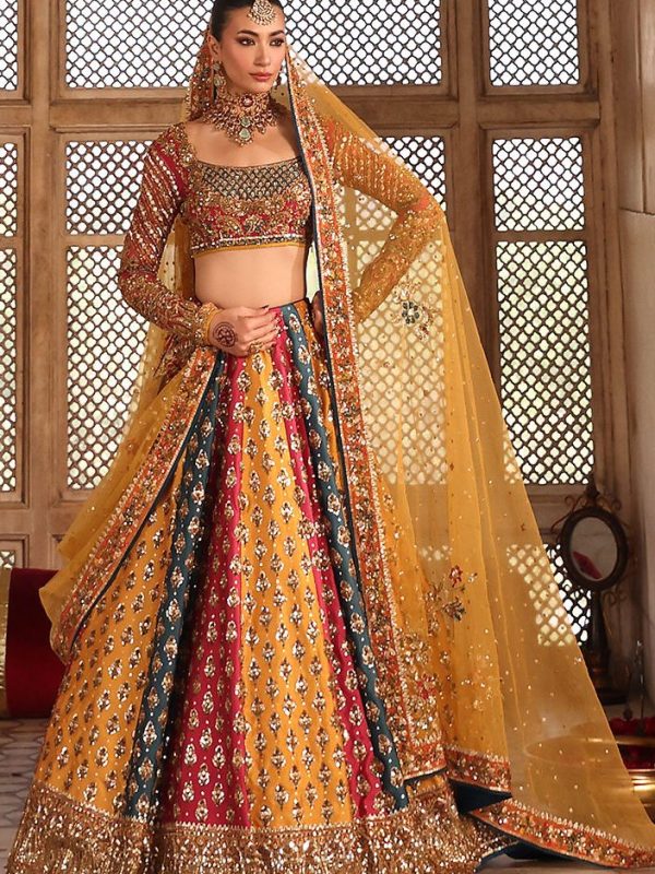 Aisha Imran Multi Raw Silk Bridal Collection Replica