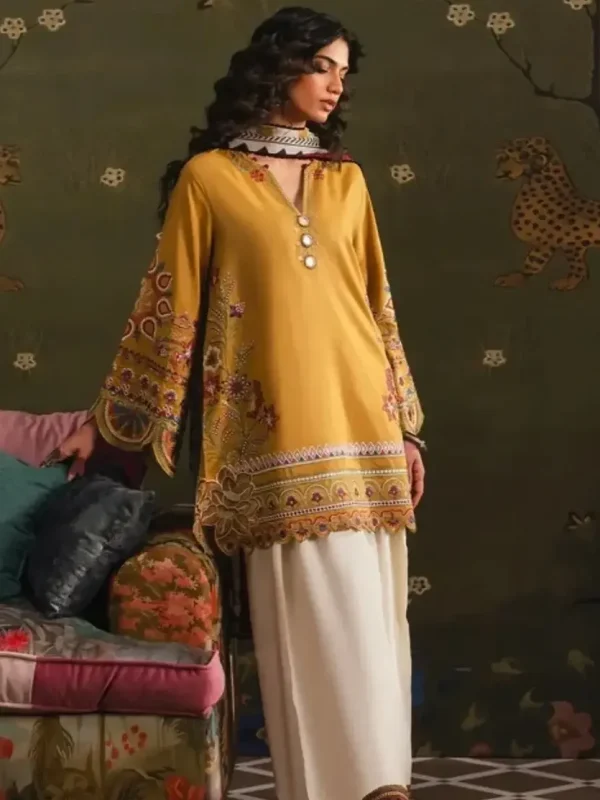 Shrenz Mustard Winter  Collection Dhanak Replica