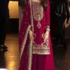 Asim Jofa Maroon Sheesha Silk Formal Collection Replica