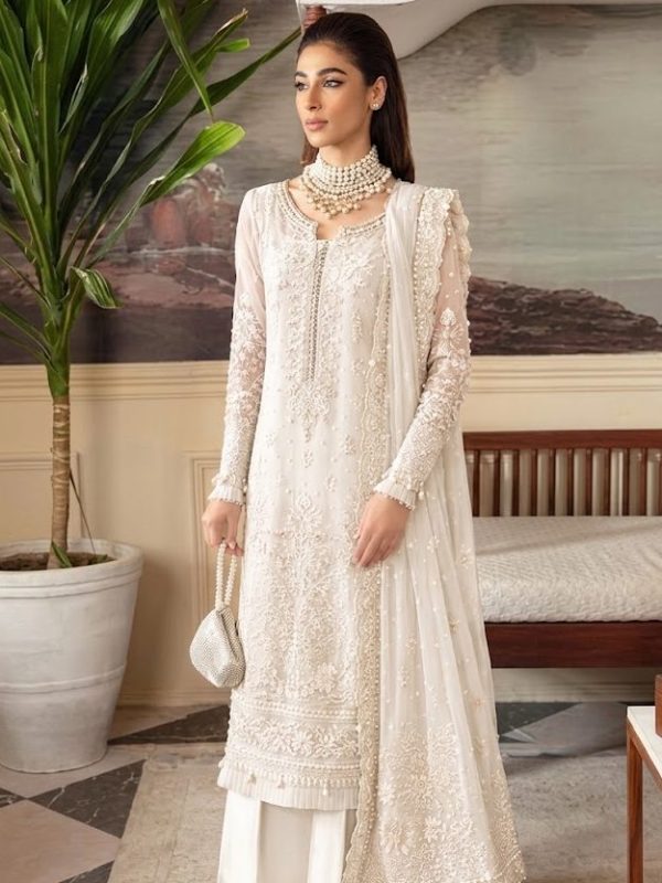 Gulaal White Organza Formal Collection Replica