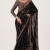 Maria B Black Chiffon Saree Collection Replica
