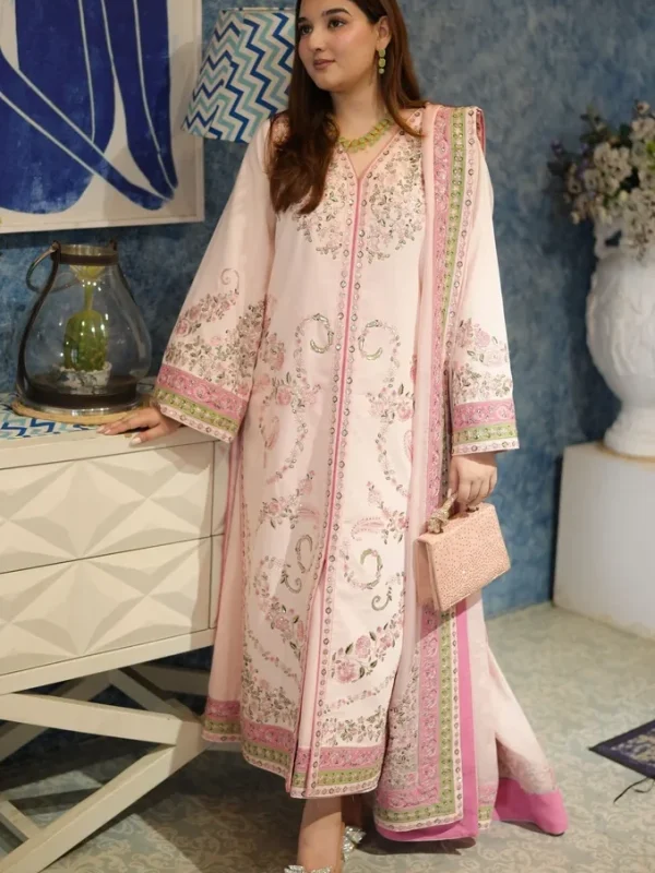 Aneela's Pink Silk Formal Collection Replica