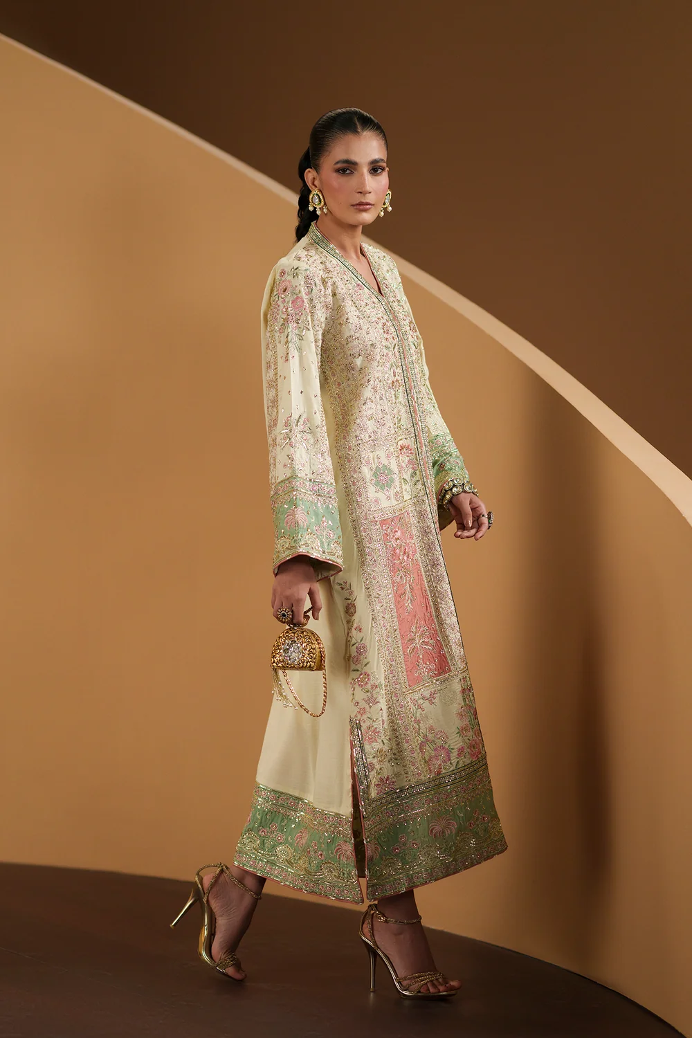 Ethnic Off White Formal Collection Kaftan Silk Replica - Image 3