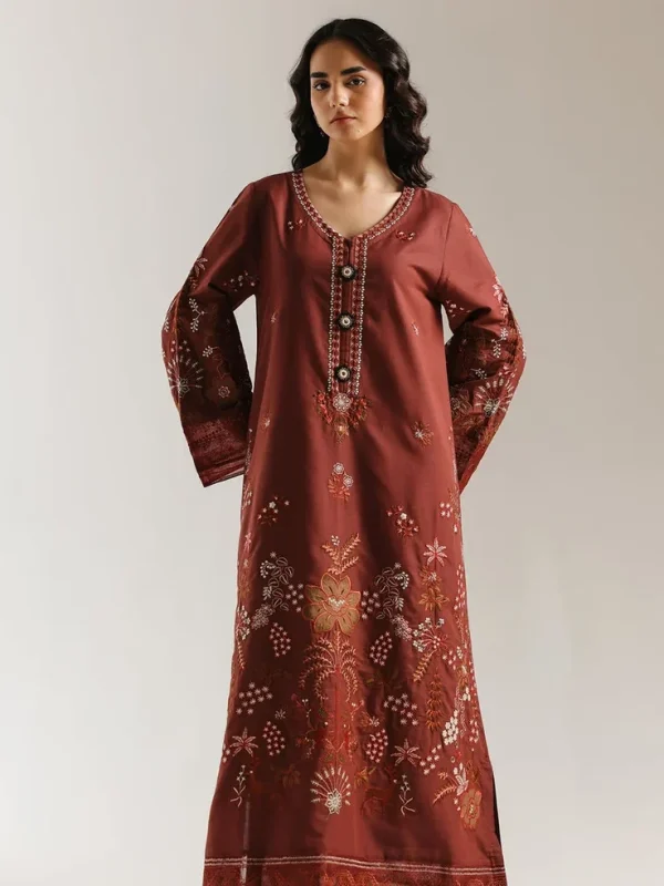 2 Piece Ethnic Rust Formal Collection Silk Replica