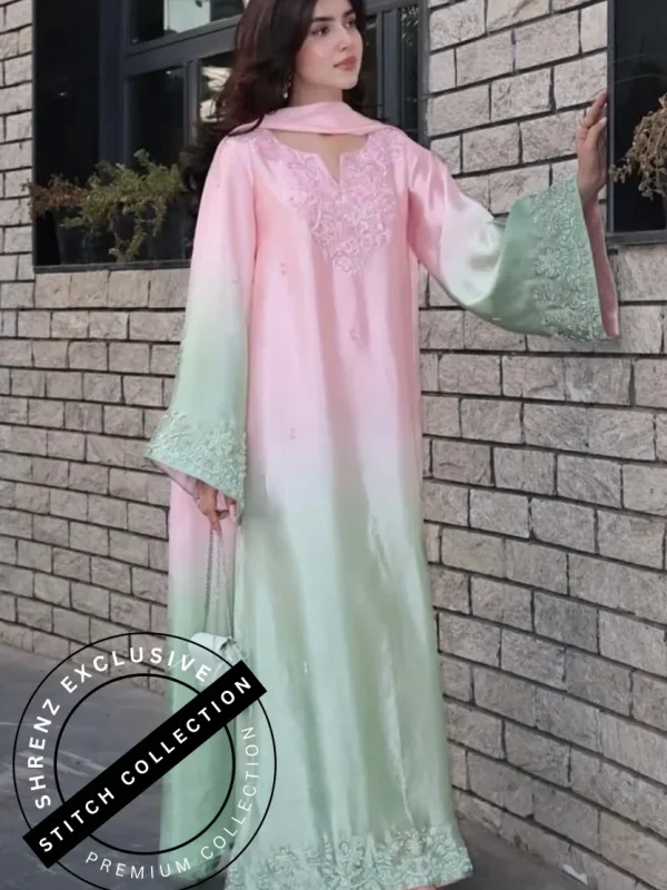 Shrenz 3 Piece Stitched Silk Pret Collection