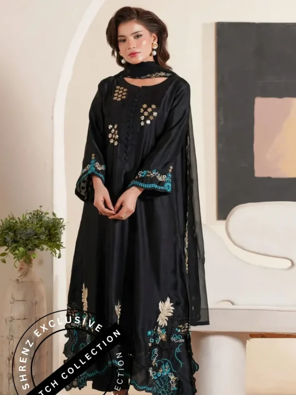 Shrenz 3 Piece Stitched Silk Pret Collection