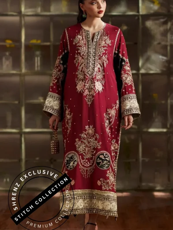 Shrenz 3 Piece Stitched Silk Pret Collection