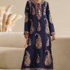2 Piece Ethnic Blue Formal Collection Silk Replica