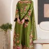 Shrenz Parrot Green Silk Formal Kaftan Collection Replica