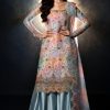 Shrenz Sky Cutdana Crinkle Pure Chiffon Formal Collection Replica