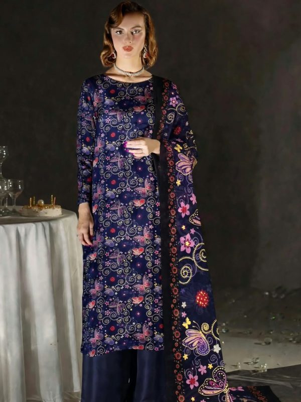 Shrenz Blue Silk Formal Collection Replica