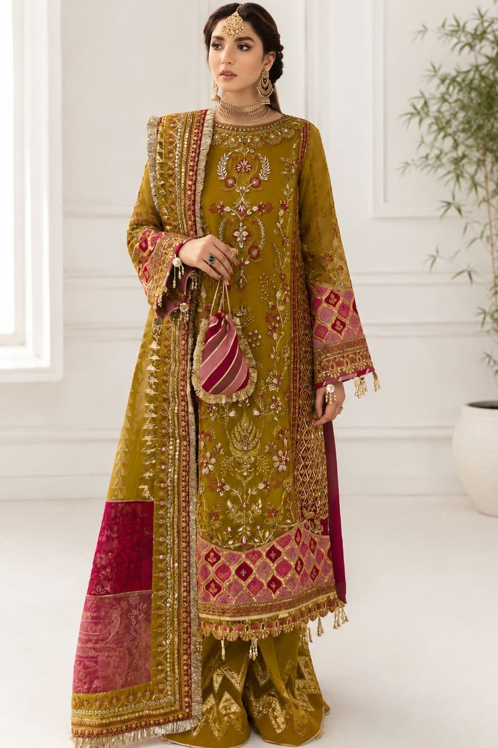 Gulaal Yellow Organza Bridal Collection Replica