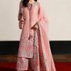 Hussain Rehar Pink Raw Silk Formal Collection Replica