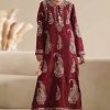 2 Piece Ethnic Maroon Formal Collection Silk Replica